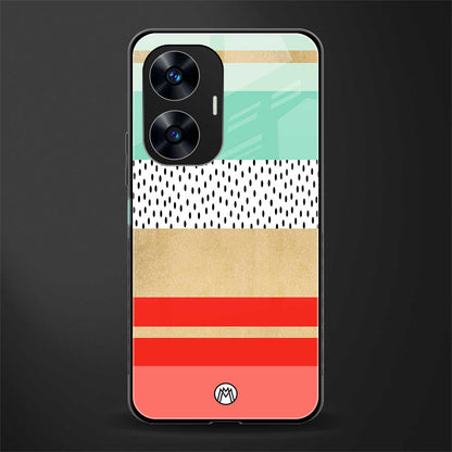 raspberry mint gelato back phone cover | glass case for realme c55