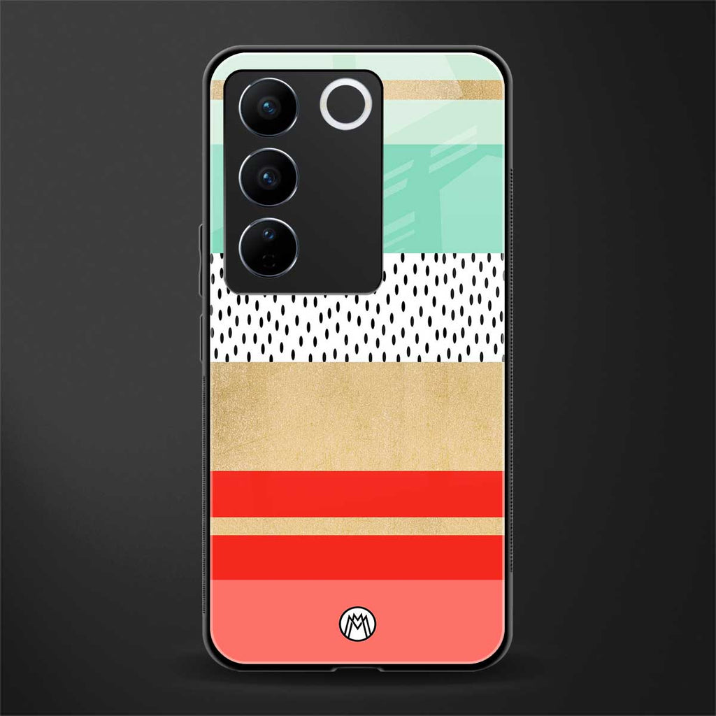 raspberry mint gelato back phone cover | glass case for vivo v27 pro 5g