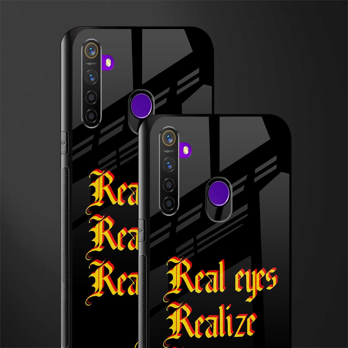 real eyes realize real lies quote glass case for realme 5 pro image-2