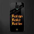 real eyes realize real lies quote glass case for redmi note 9 pro max image