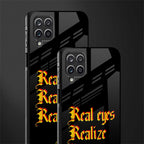 real eyes realize real lies quote back phone cover | glass case for samsung galaxy a22 4g