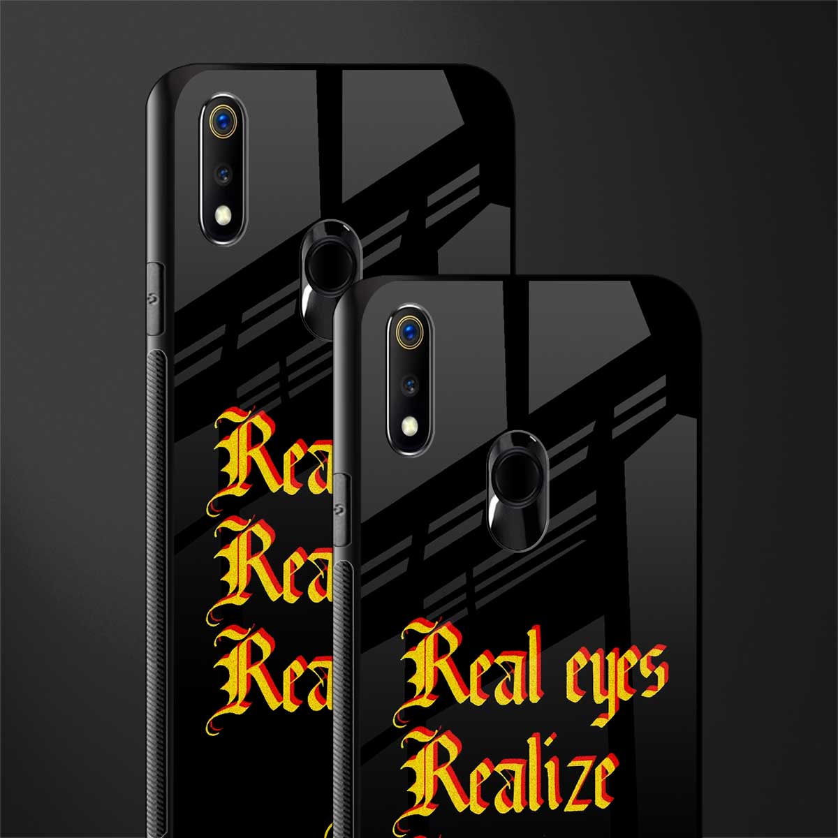 real eyes realize real lies quote glass case for realme 3 pro image-2