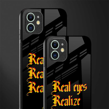 real eyes realize real lies quote glass case for iphone 12 mini image-2
