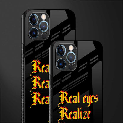 real eyes realize real lies quote glass case for iphone 14 pro max image-2