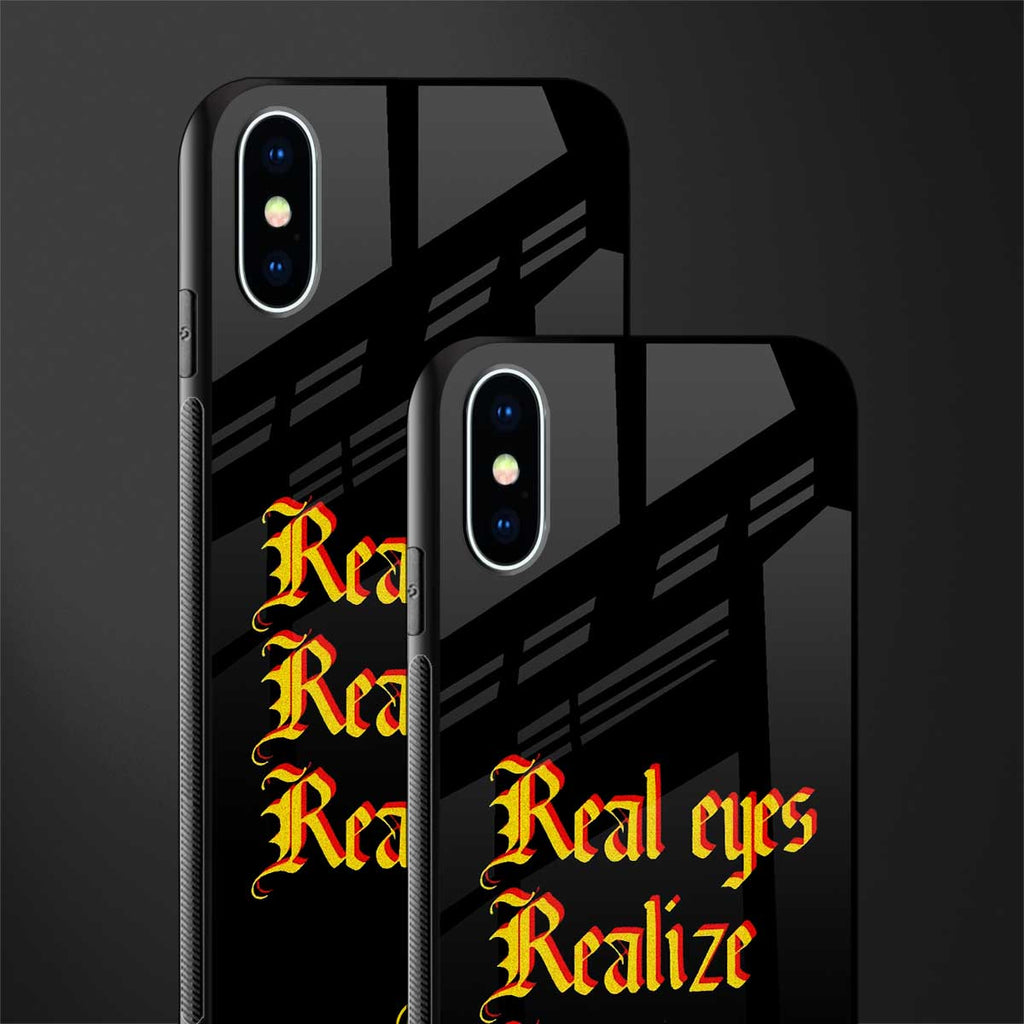 real eyes realize real lies quote glass case for iphone xs image-2