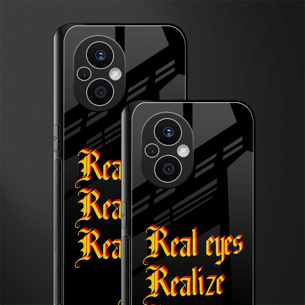 real eyes realize real lies quote back phone cover | glass case for oppo f21 pro 5g