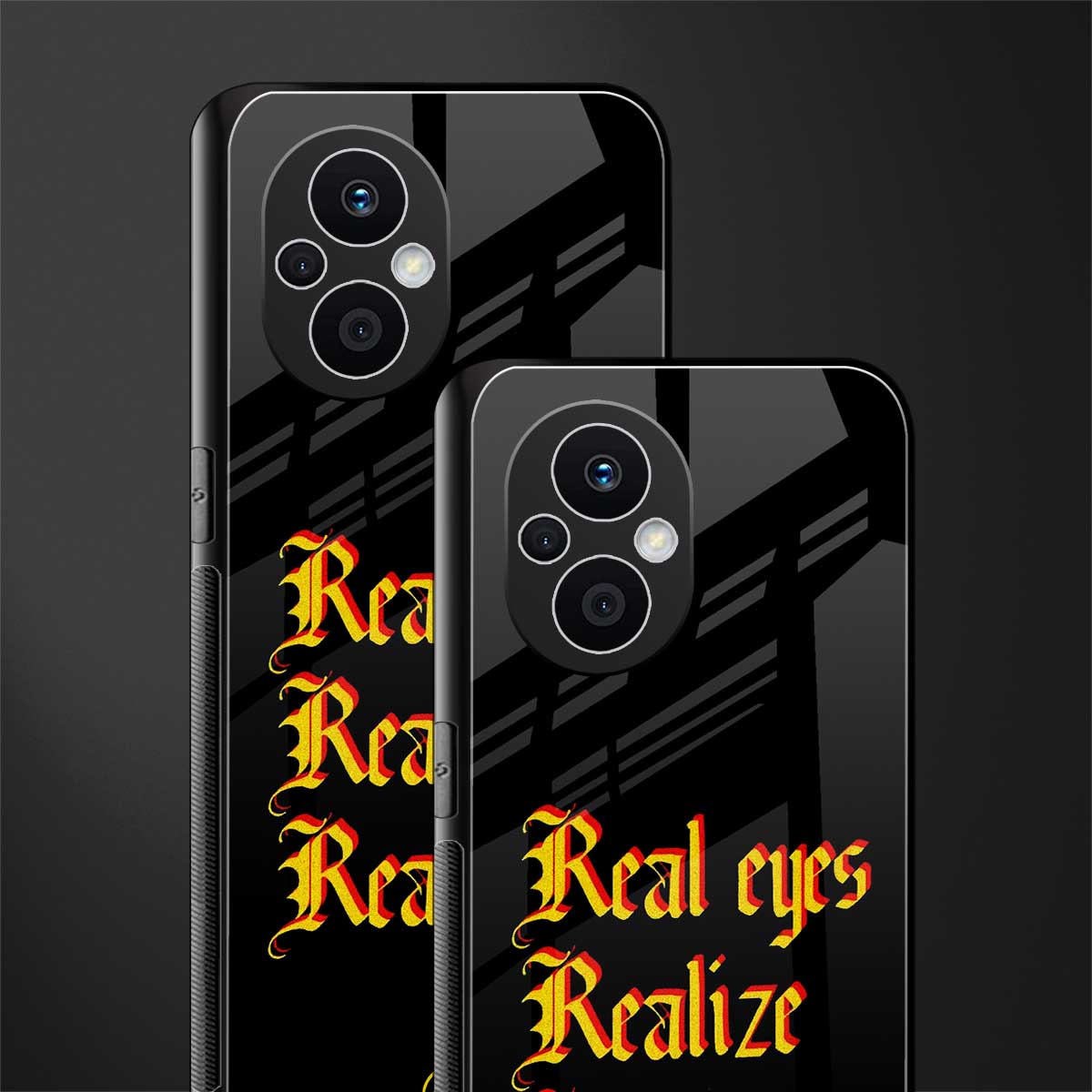 real eyes realize real lies quote back phone cover | glass case for oppo f21 pro 5g