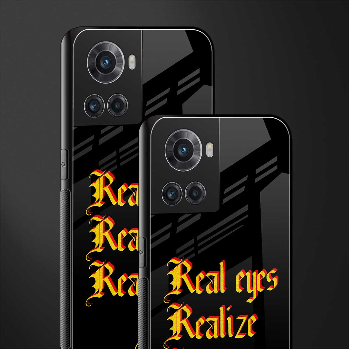 real eyes realize real lies quote back phone cover | glass case for oneplus 10r 5g