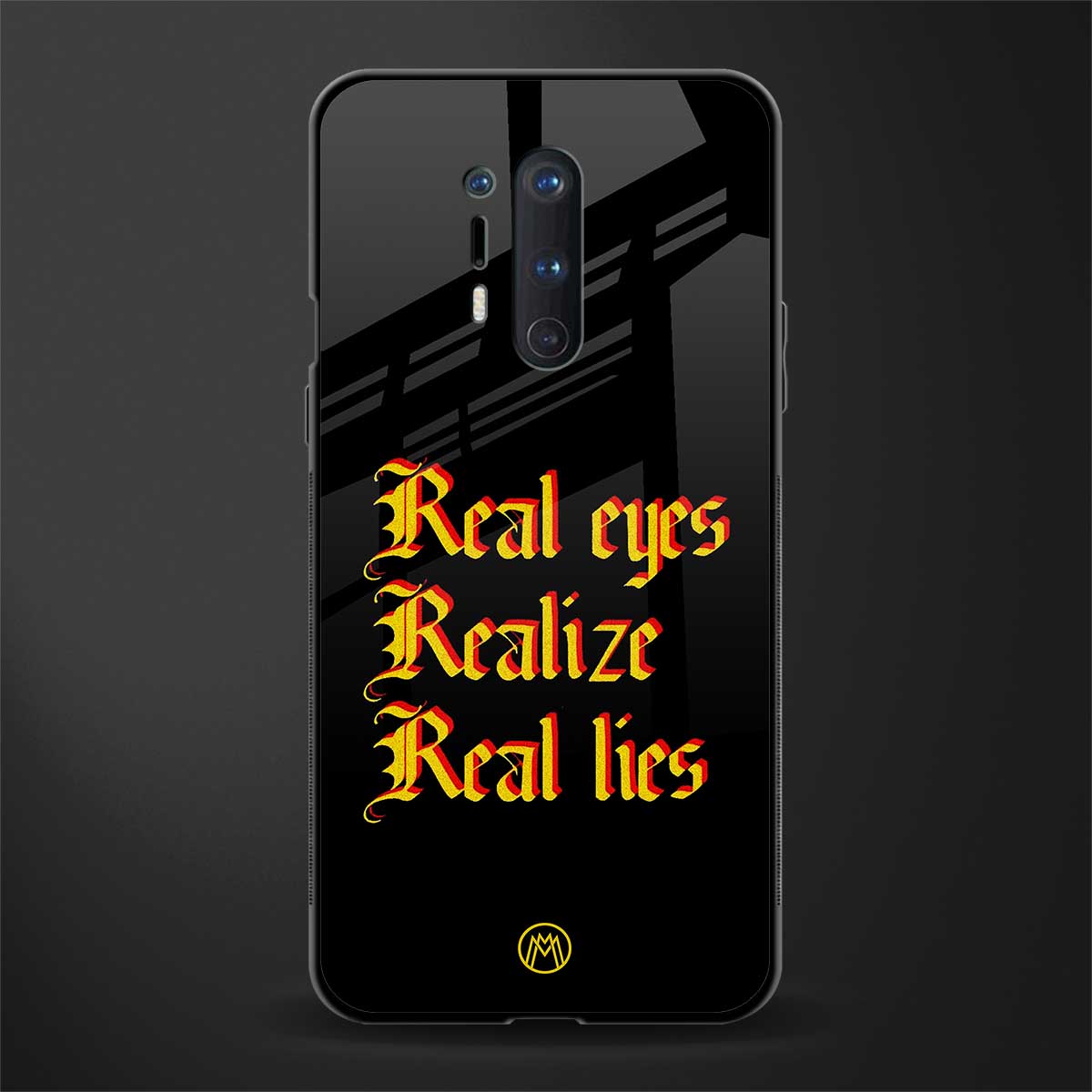 real eyes realize real lies quote glass case for oneplus 8 pro image