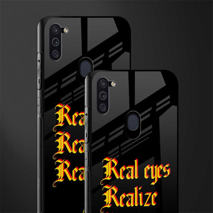 real eyes realize real lies quote glass case for samsung galaxy m11 image-2