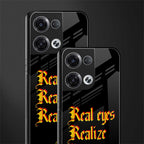 real eyes realize real lies quote back phone cover | glass case for oppo reno 8 pro