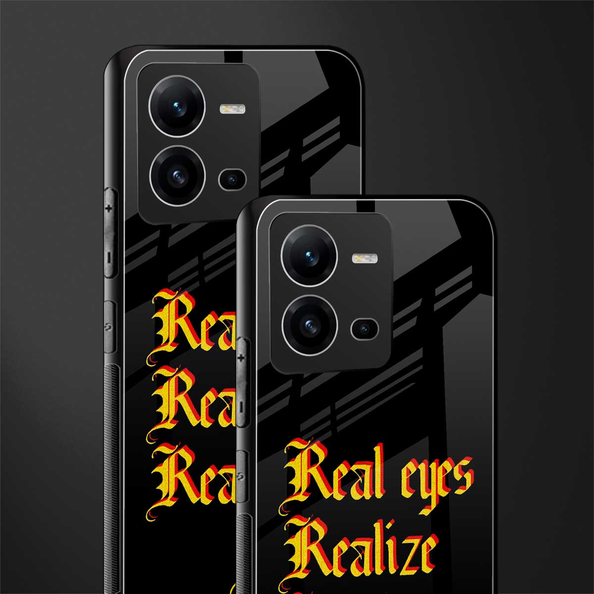 real eyes realize real lies quote back phone cover | glass case for vivo v25-5g