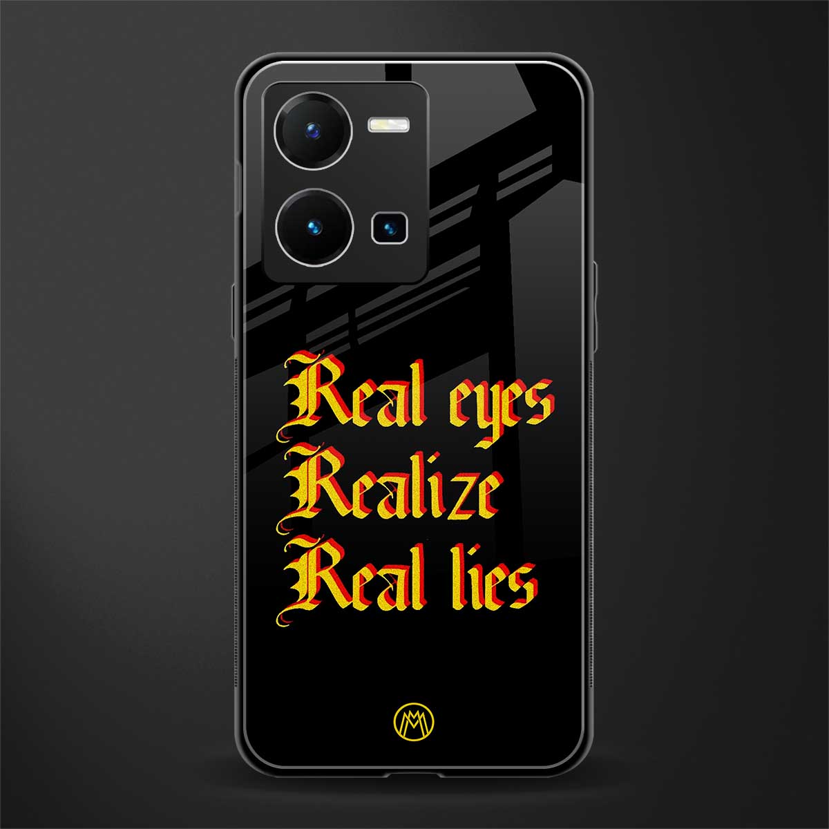 real eyes realize real lies quote back phone cover | glass case for vivo y35 4g