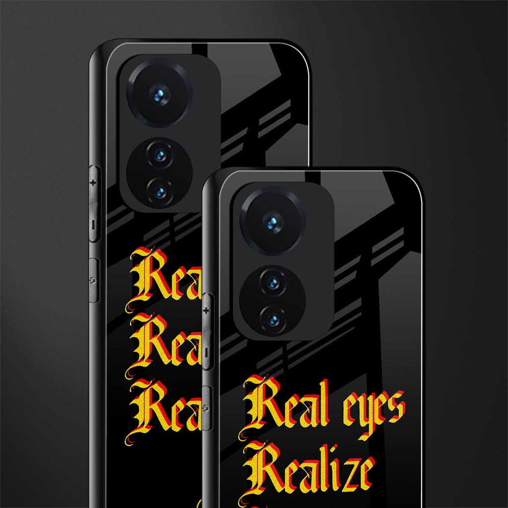 real eyes realize real lies quote back phone cover | glass case for vivo t1 44w 4g
