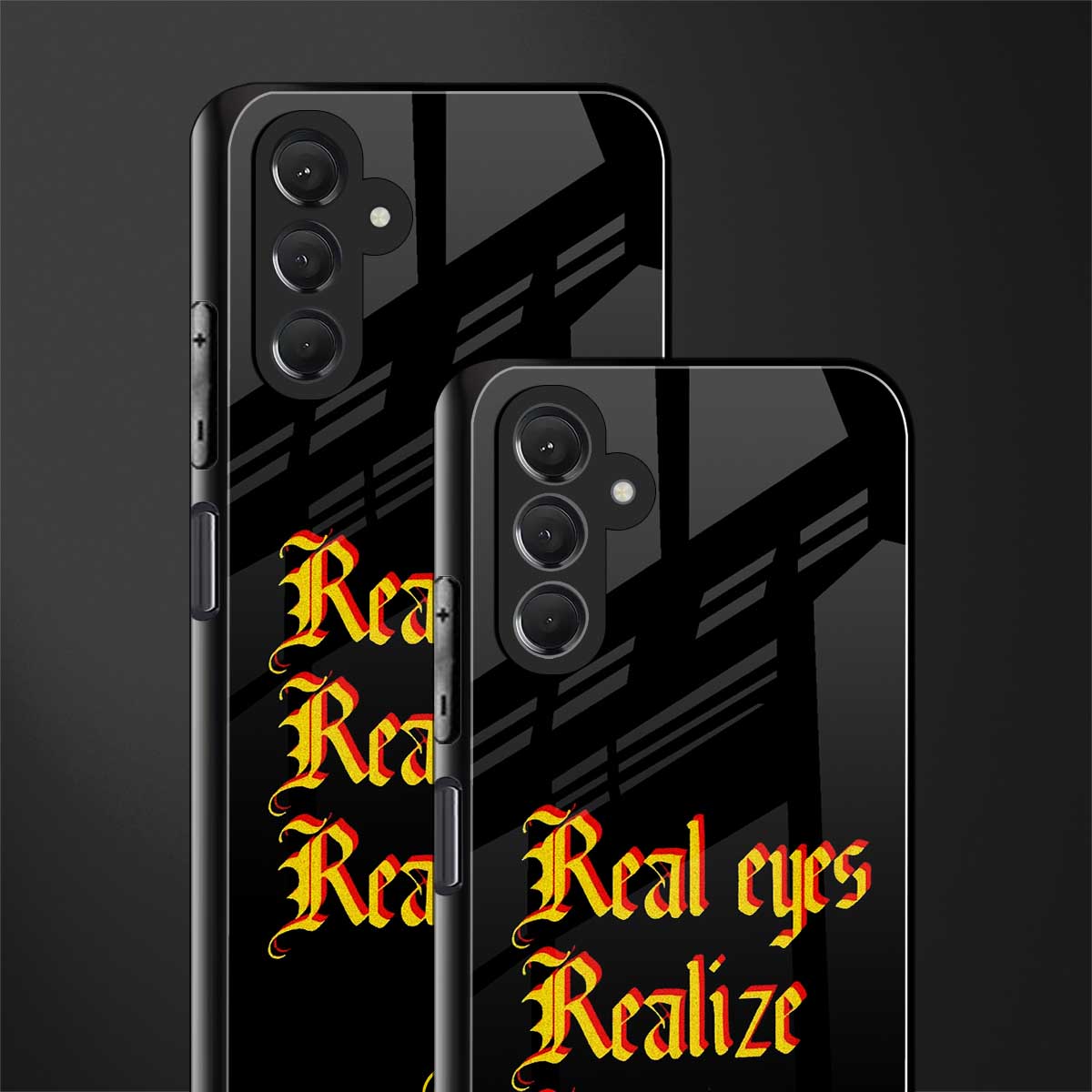 real eyes realize real lies quote back phone cover | glass case for samsun galaxy a24 4g