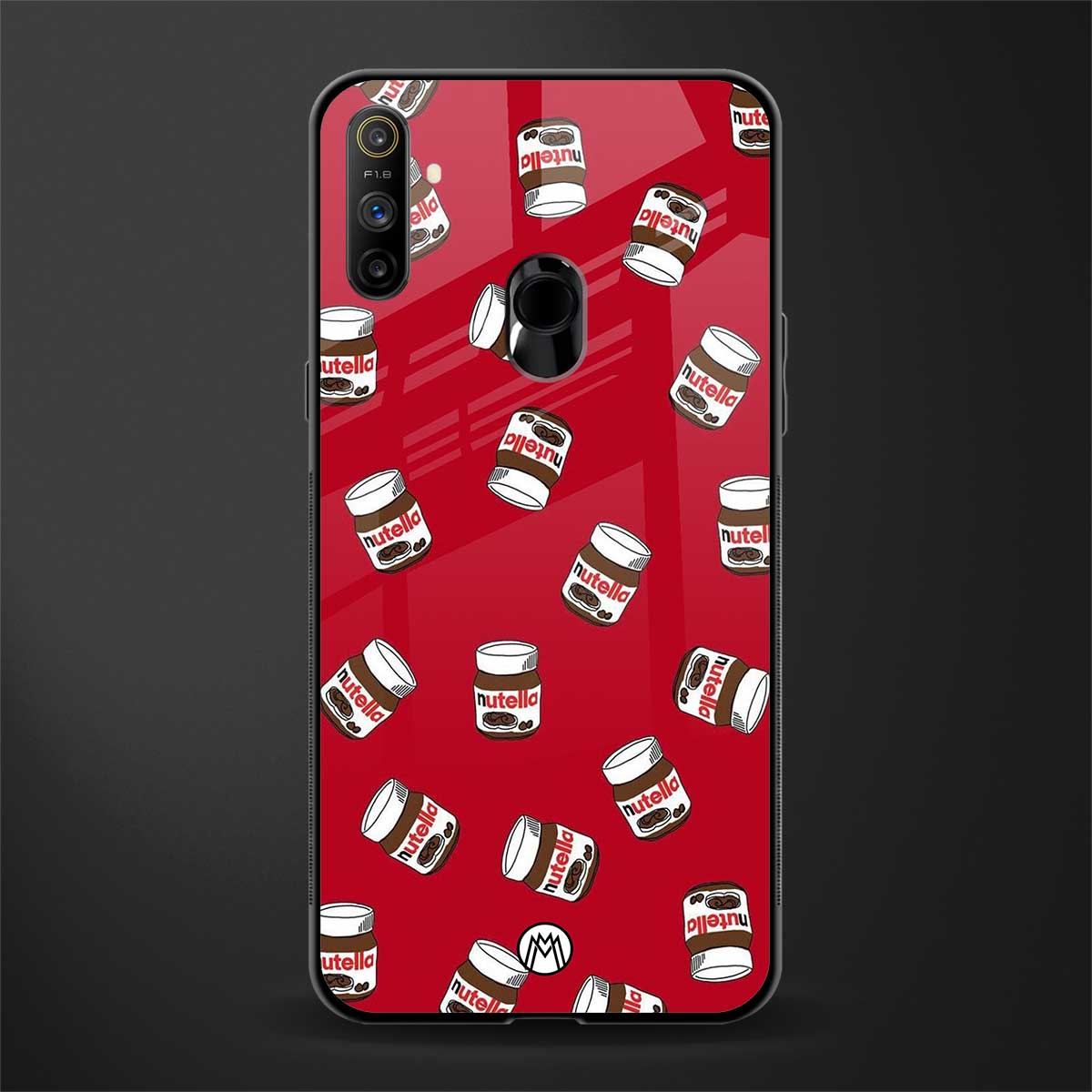 red nutella glass case for realme narzo 10a image