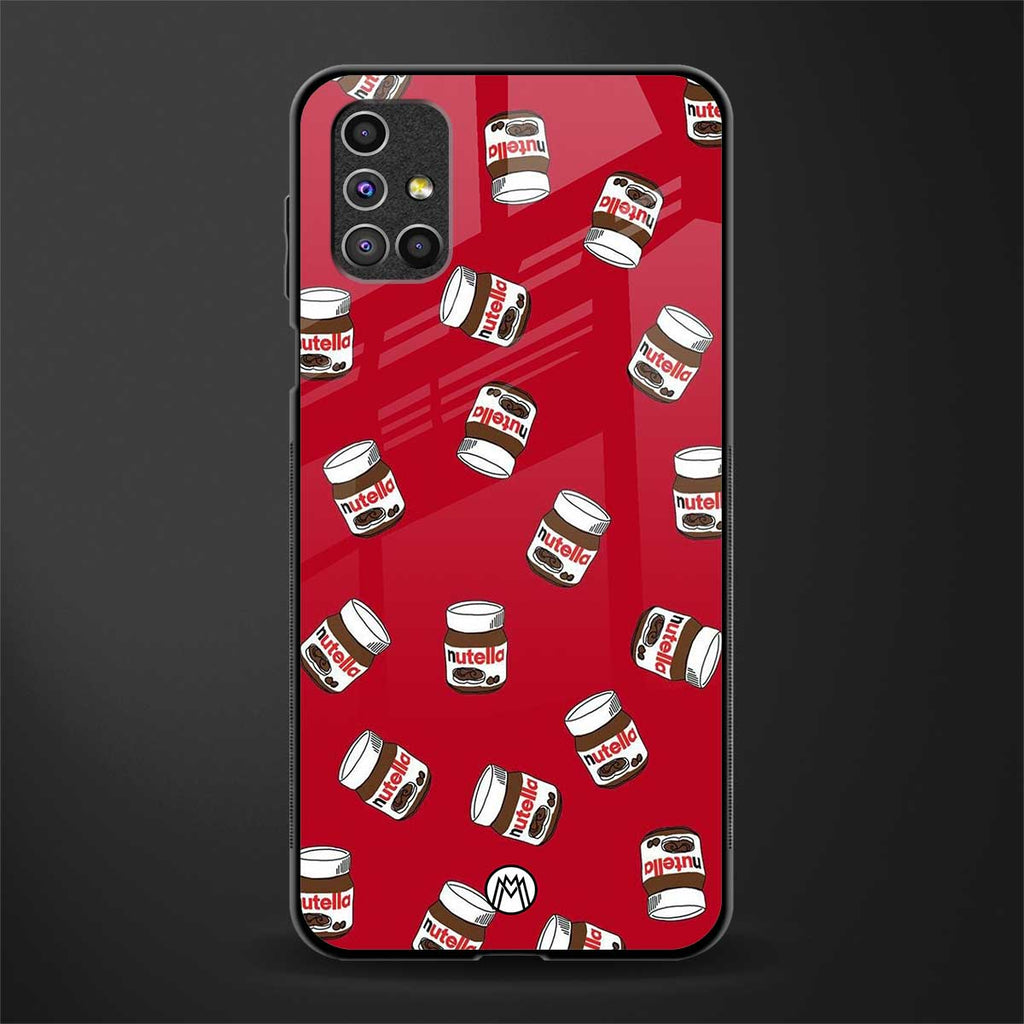 red nutella glass case for samsung galaxy m31s image