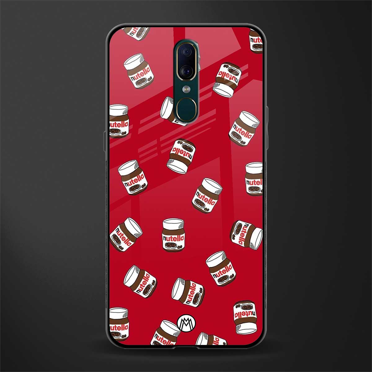 red nutella glass case for oppo a9 image