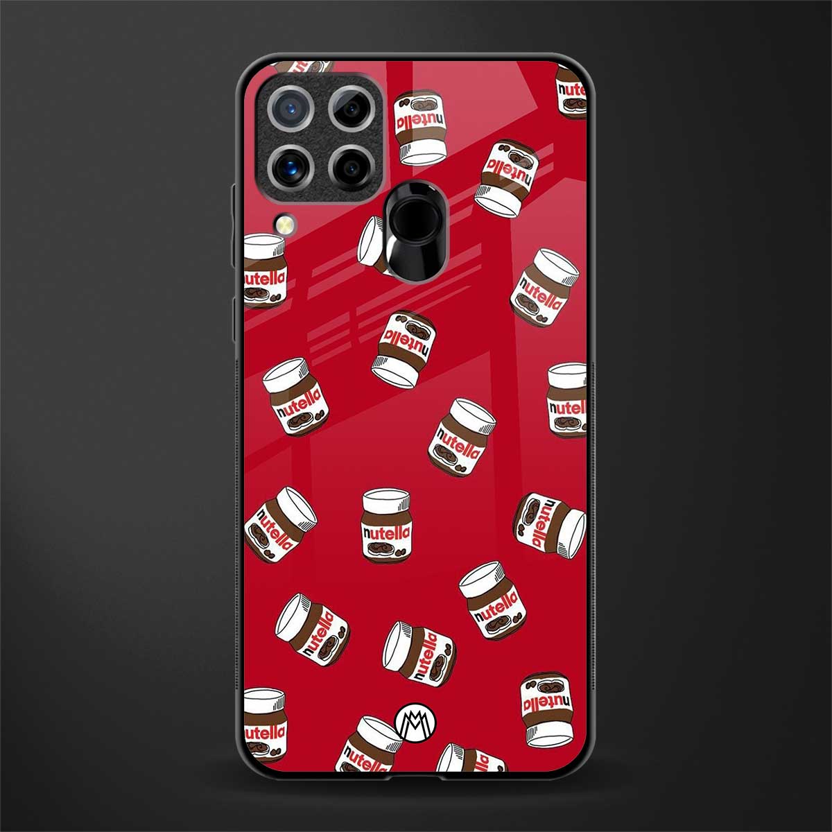 red nutella glass case for realme c15 image