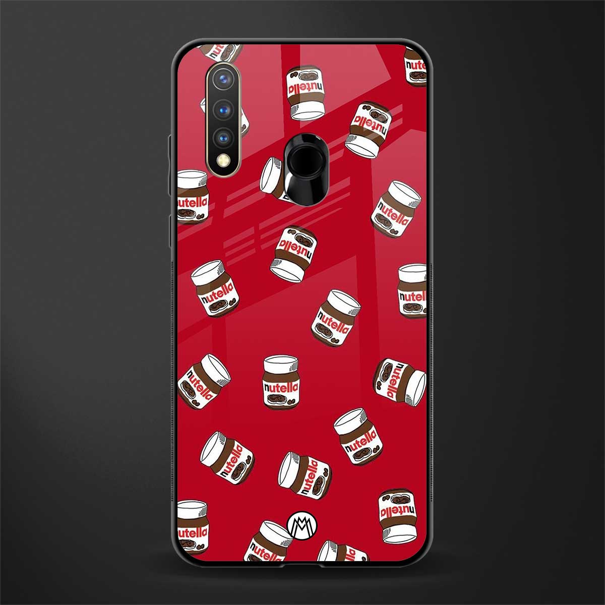 red nutella glass case for vivo y19 image