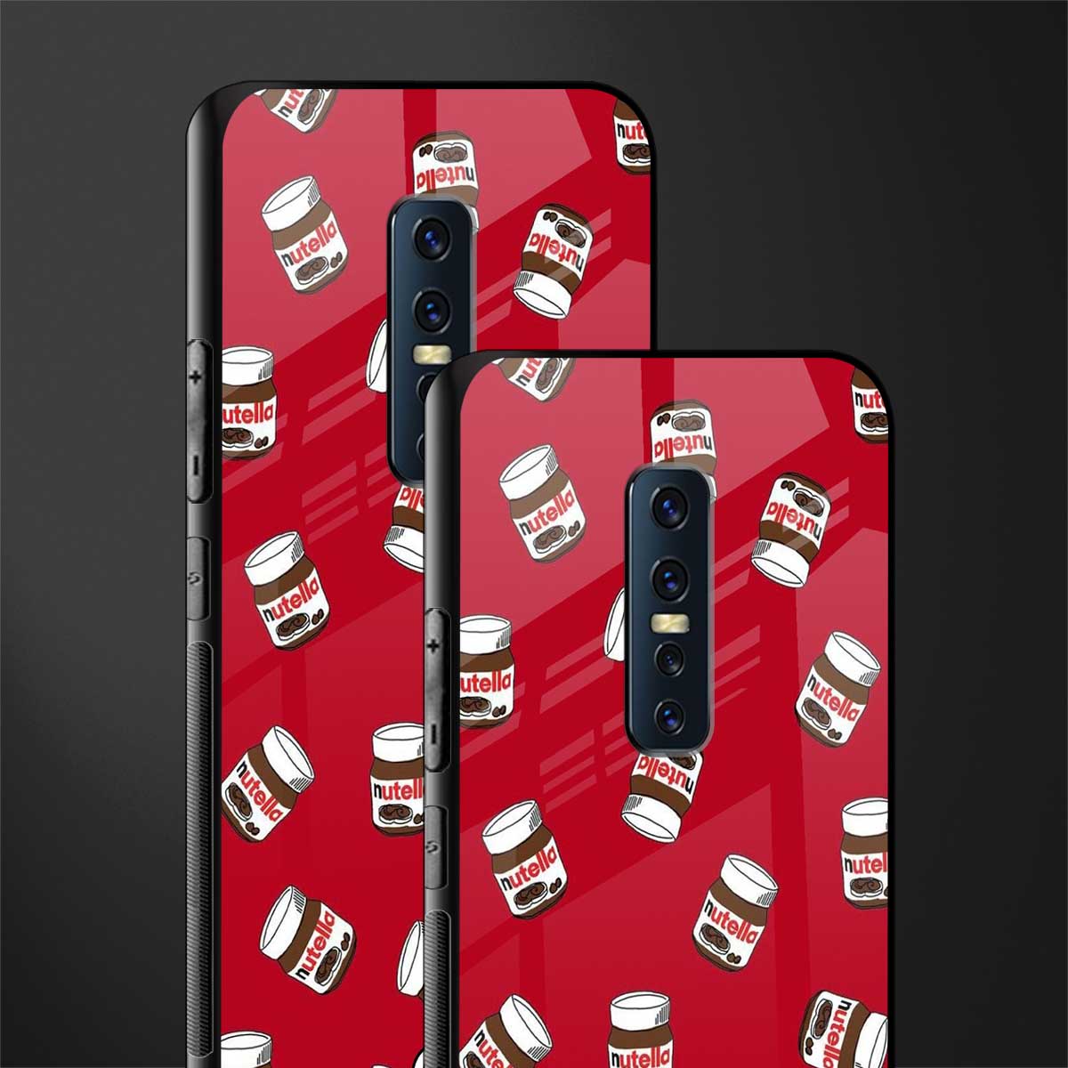 red nutella glass case for vivo v17 pro image-2