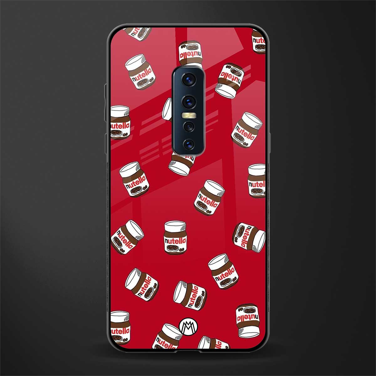 red nutella glass case for vivo v17 pro image