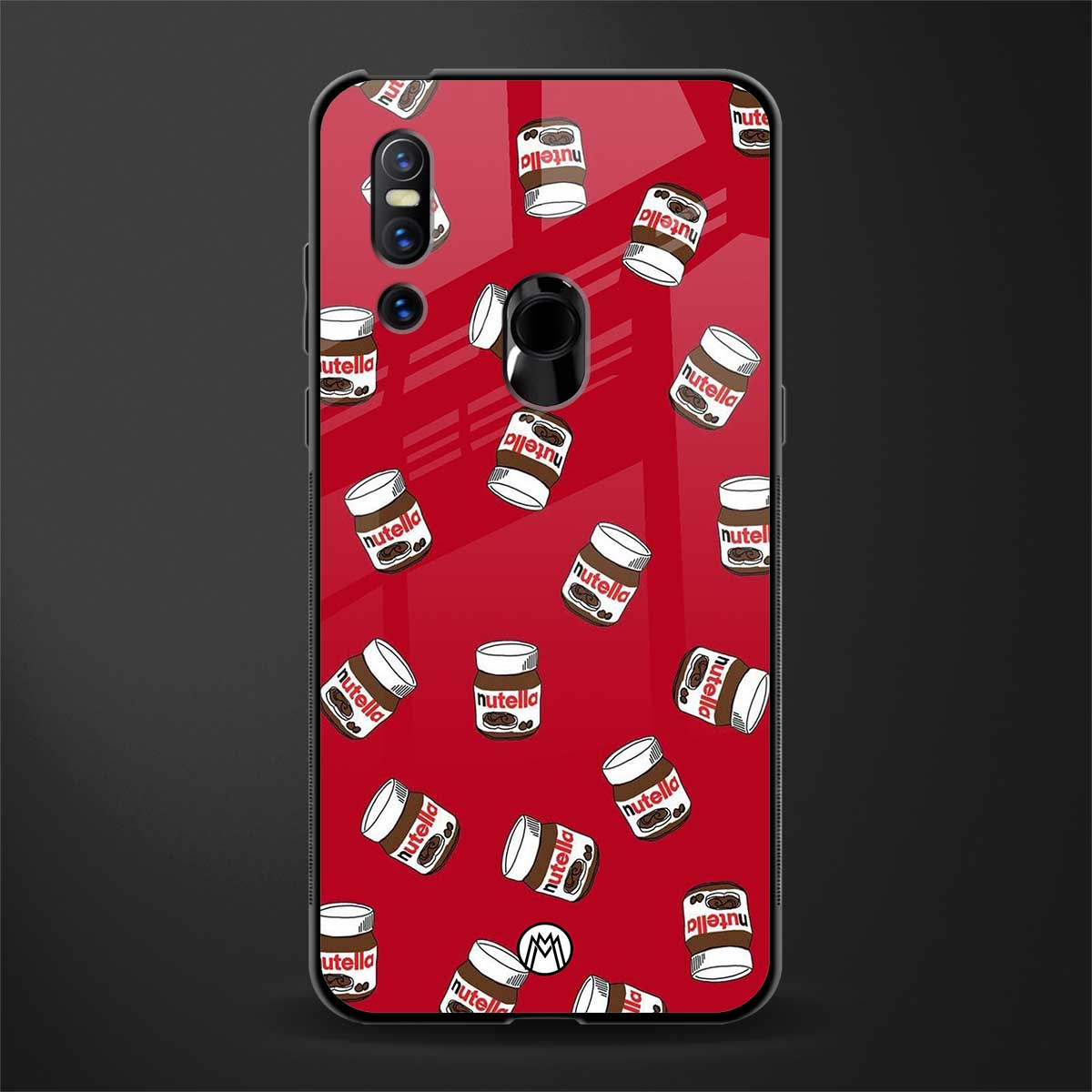 red nutella glass case for vivo v15 image