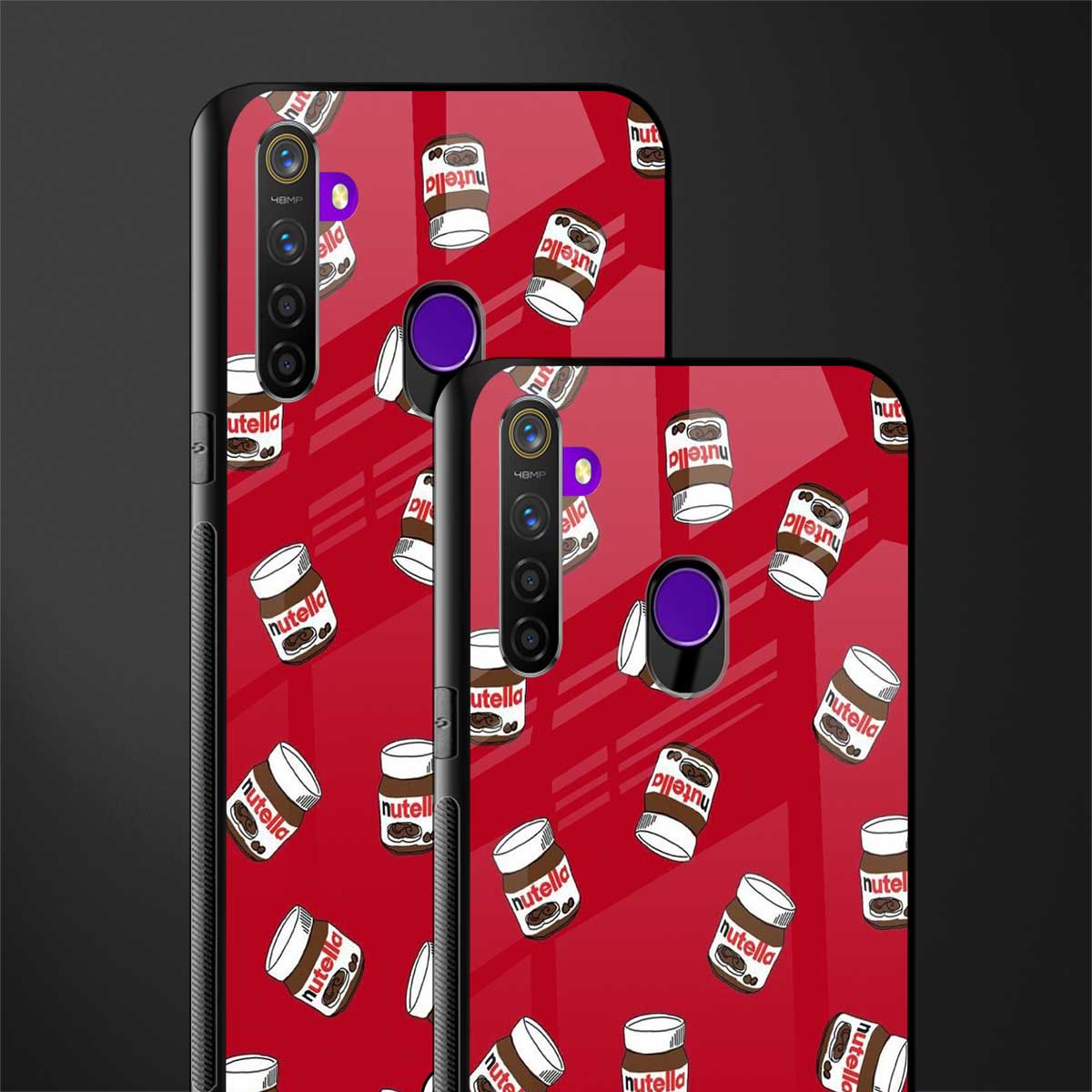 red nutella glass case for realme 5 pro image-2