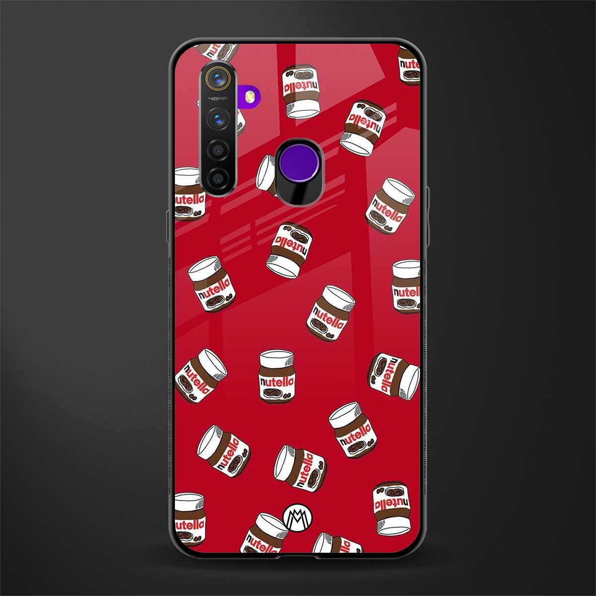 red nutella glass case for realme 5 pro image