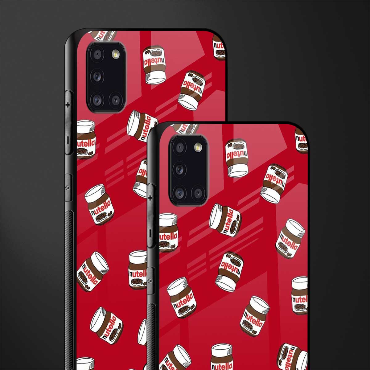 red nutella glass case for samsung galaxy a31 image-2