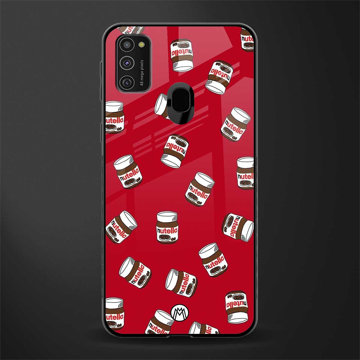 red nutella glass case for samsung galaxy m21 image