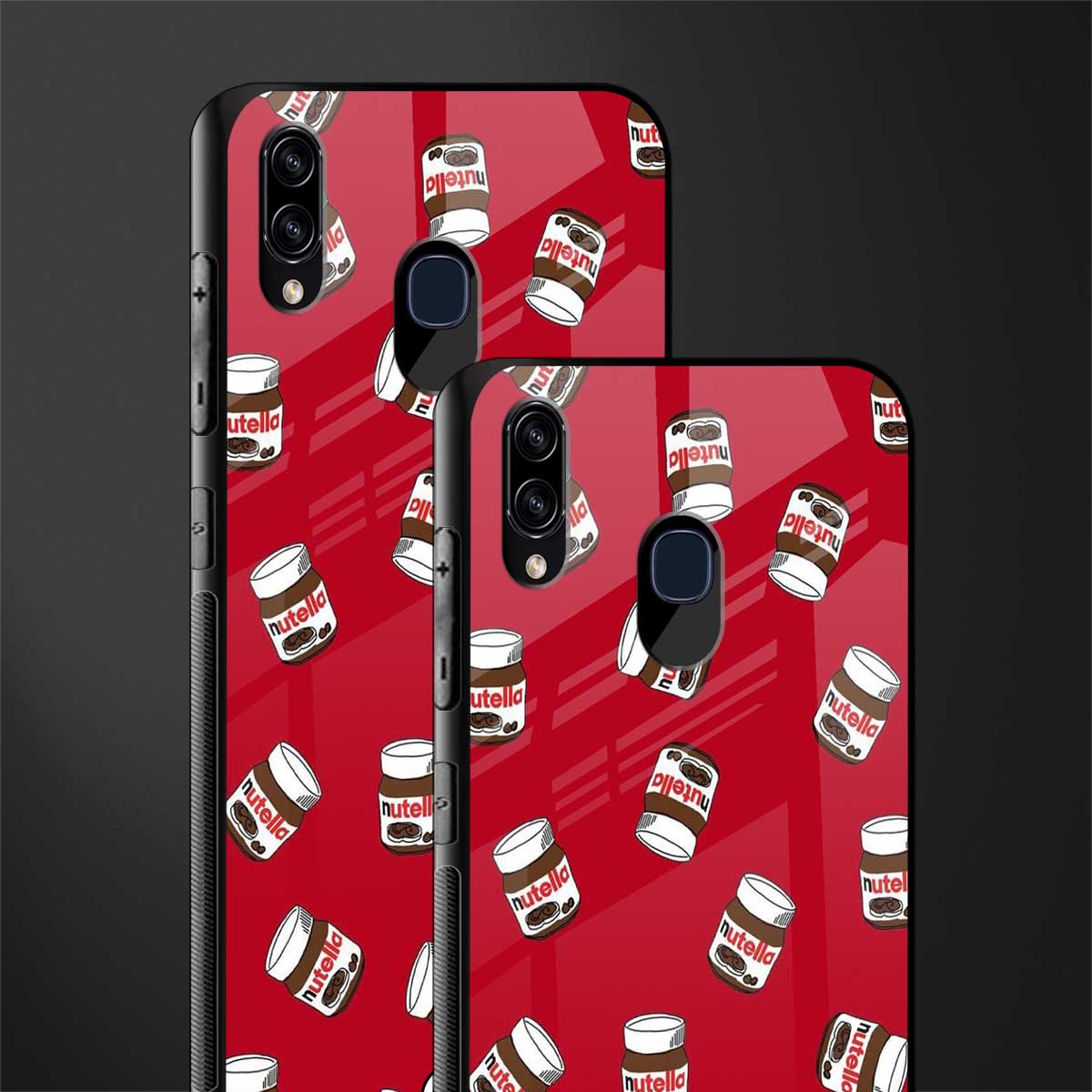 red nutella glass case for samsung galaxy a20 image-2