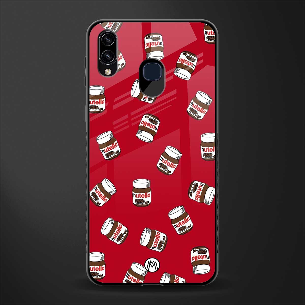 red nutella glass case for samsung galaxy a20 image