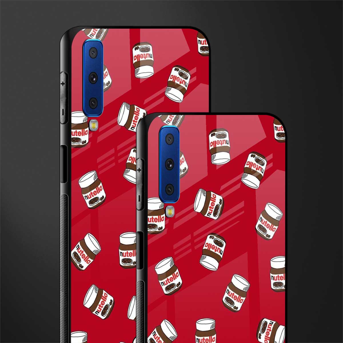 red nutella glass case for samsung galaxy a7 2018 image-2