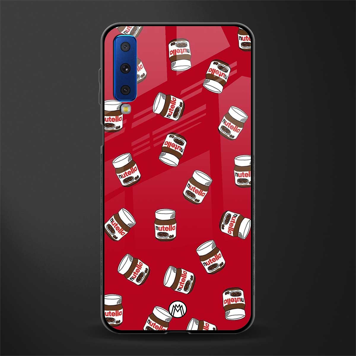red nutella glass case for samsung galaxy a7 2018 image