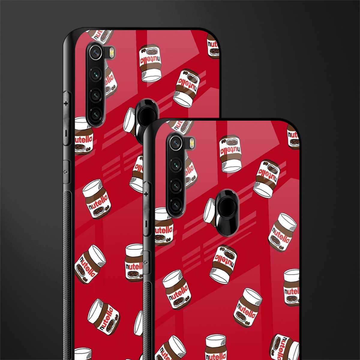 red nutella glass case for redmi note 8 image-2