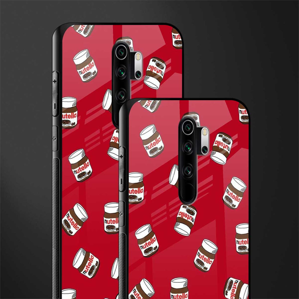 red nutella glass case for redmi note 8 pro image-2