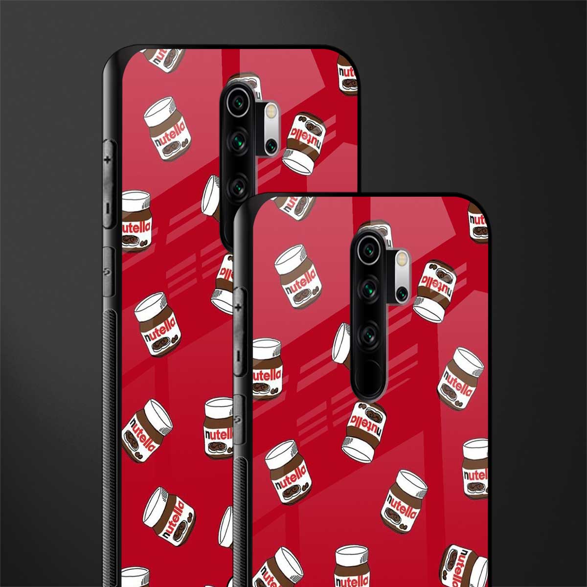 red nutella glass case for redmi note 8 pro image-2