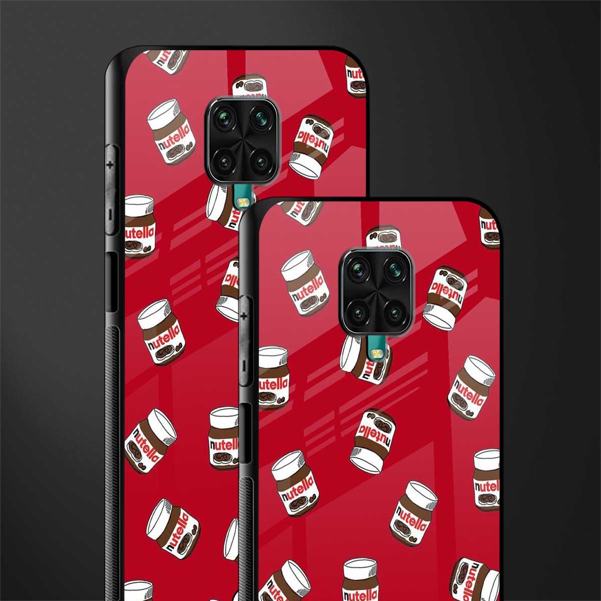 red nutella glass case for redmi note 9 pro image-2