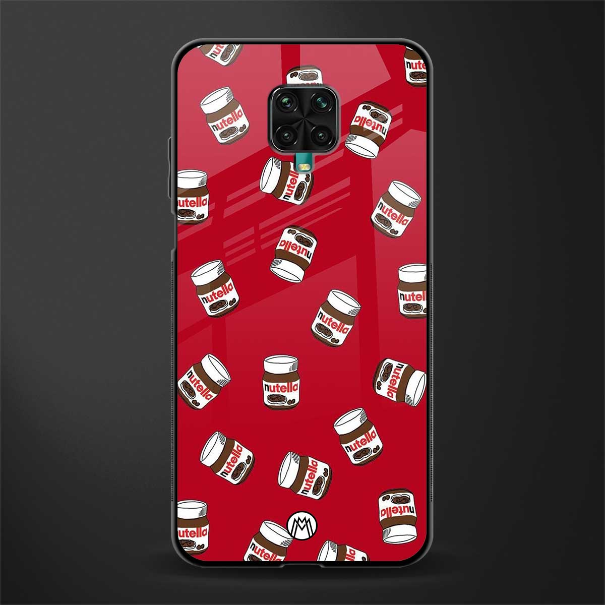 red nutella glass case for redmi note 9 pro max image