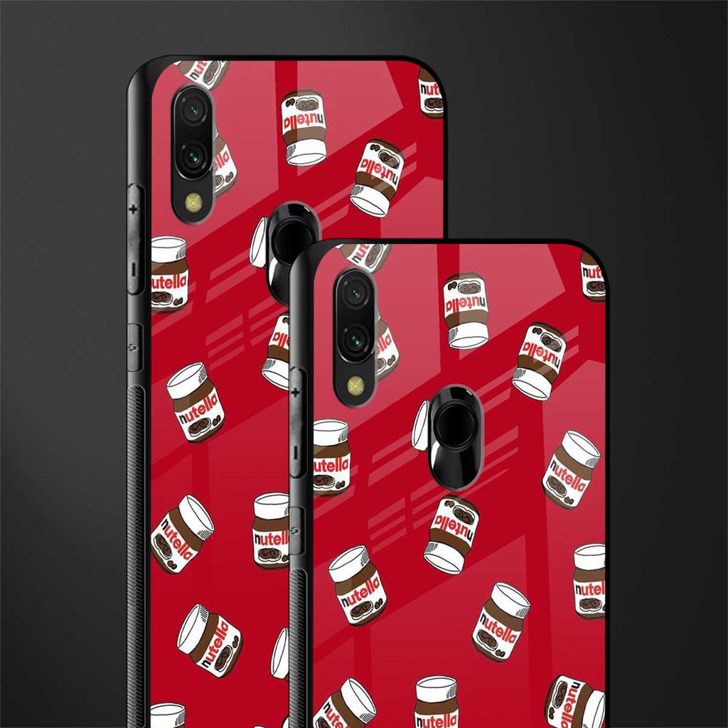 red nutella glass case for redmi 7redmi y3 image-2