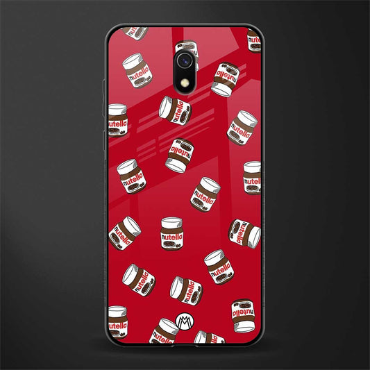 red nutella glass case for redmi 8a image