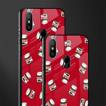 red nutella glass case for redmi 6 pro image-2