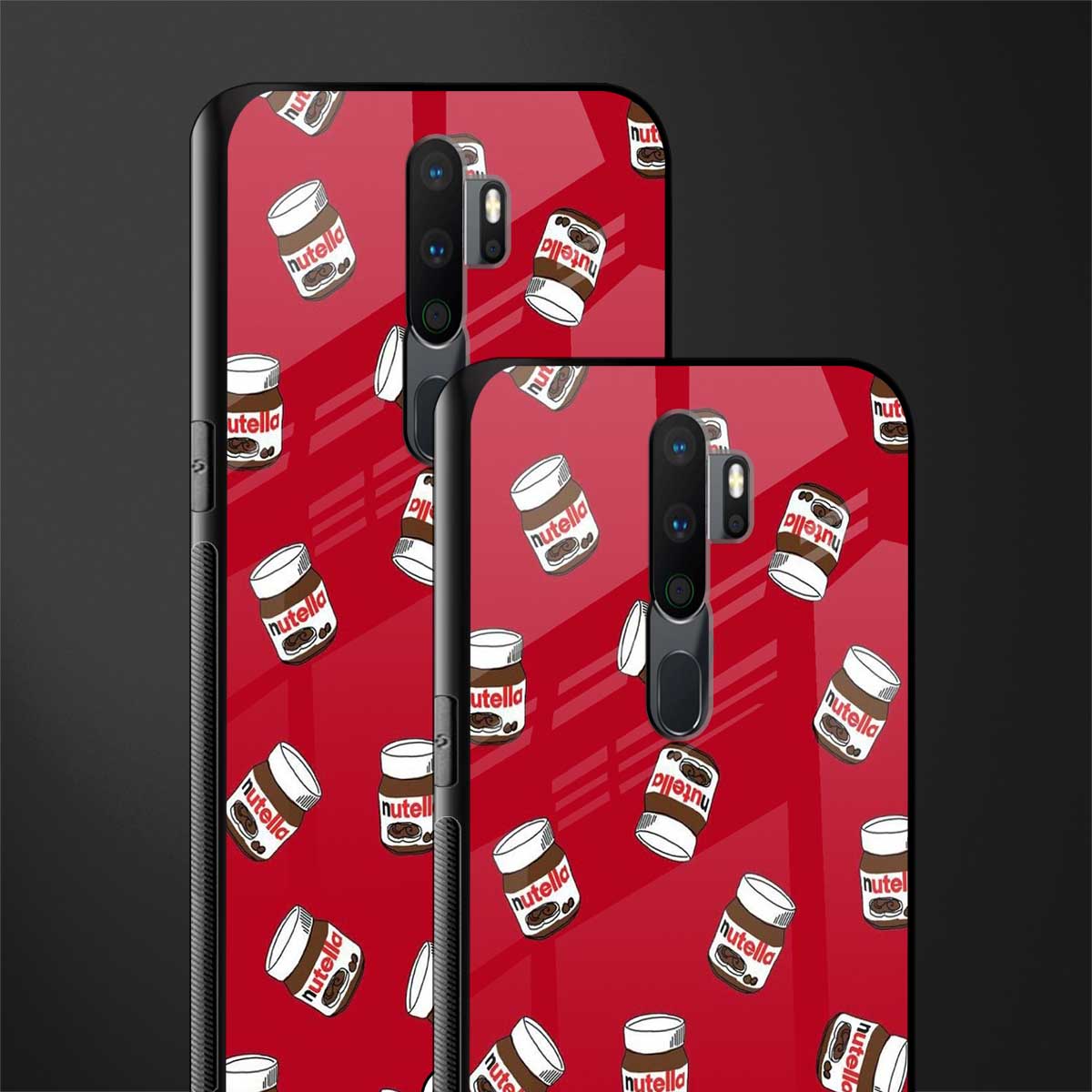 red nutella glass case for oppo a5 2020 image-2