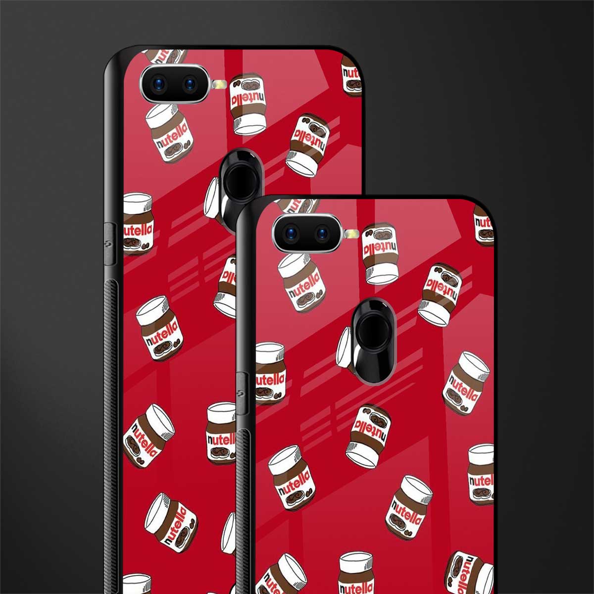 red nutella glass case for oppo a7 image-2