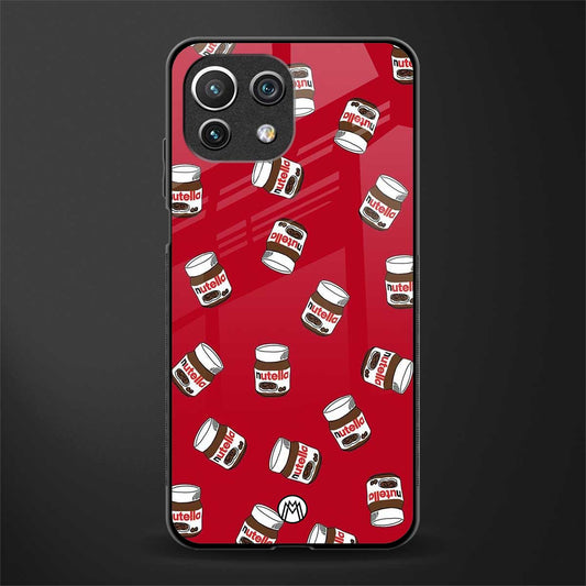 red nutella glass case for mi 11 lite image