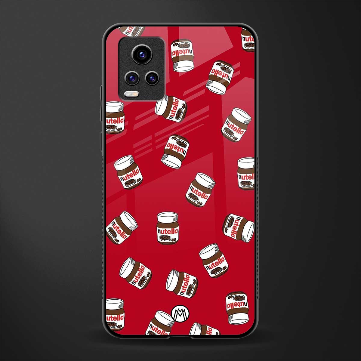 red nutella back phone cover | glass case for vivo y73