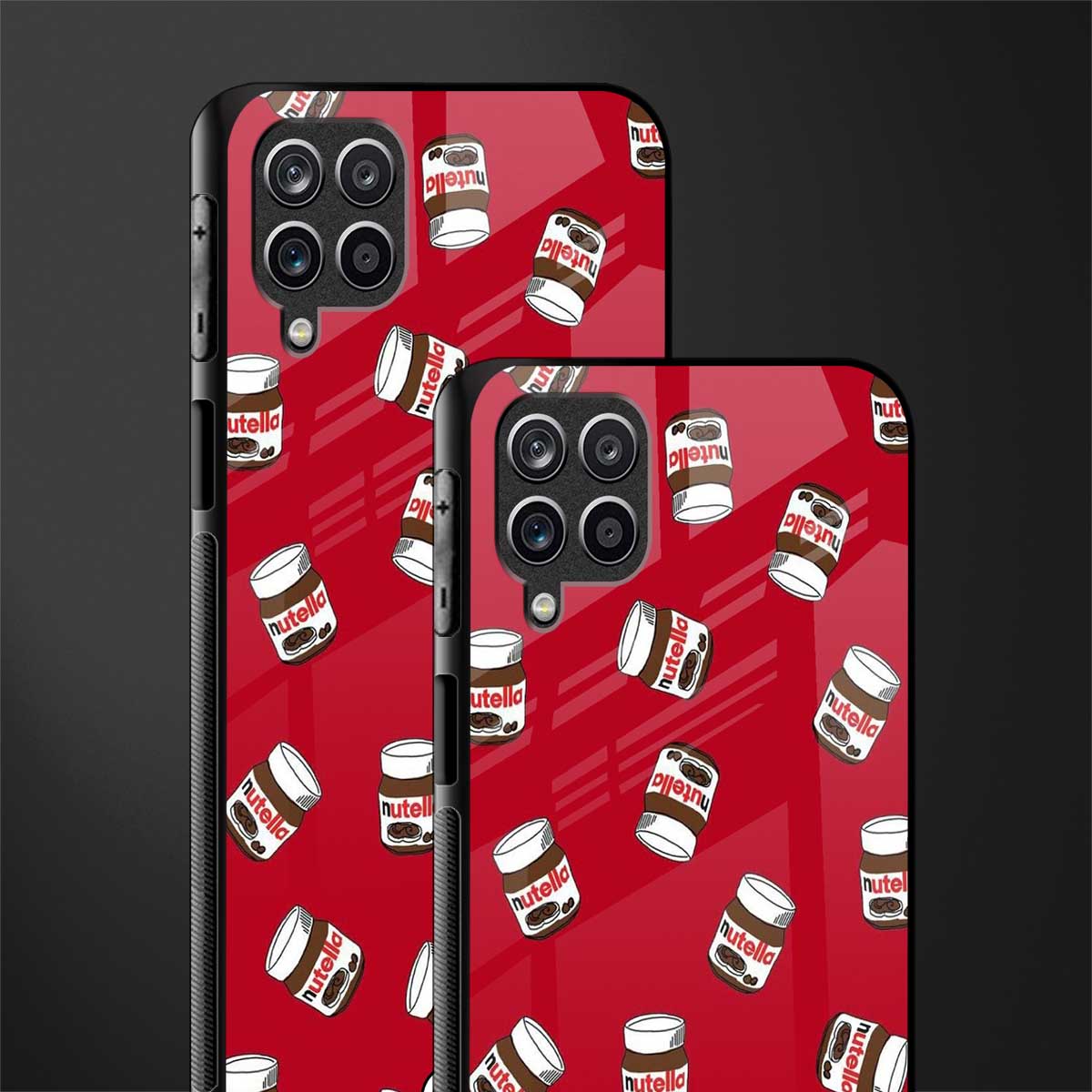 red nutella back phone cover | glass case for samsung galaxy a22 4g