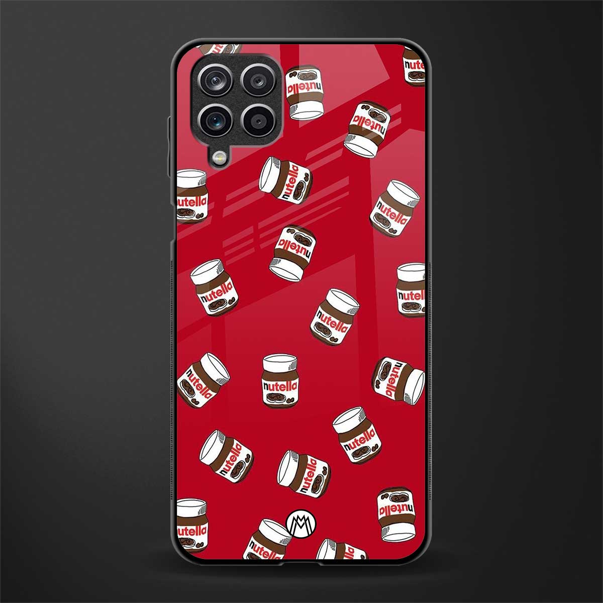 red nutella back phone cover | glass case for samsung galaxy a22 4g