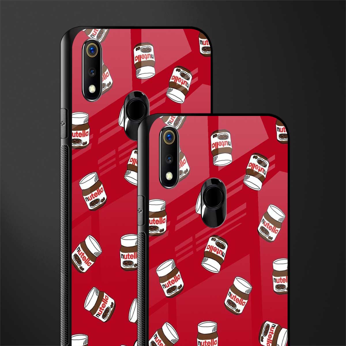 red nutella glass case for realme 3 pro image-2